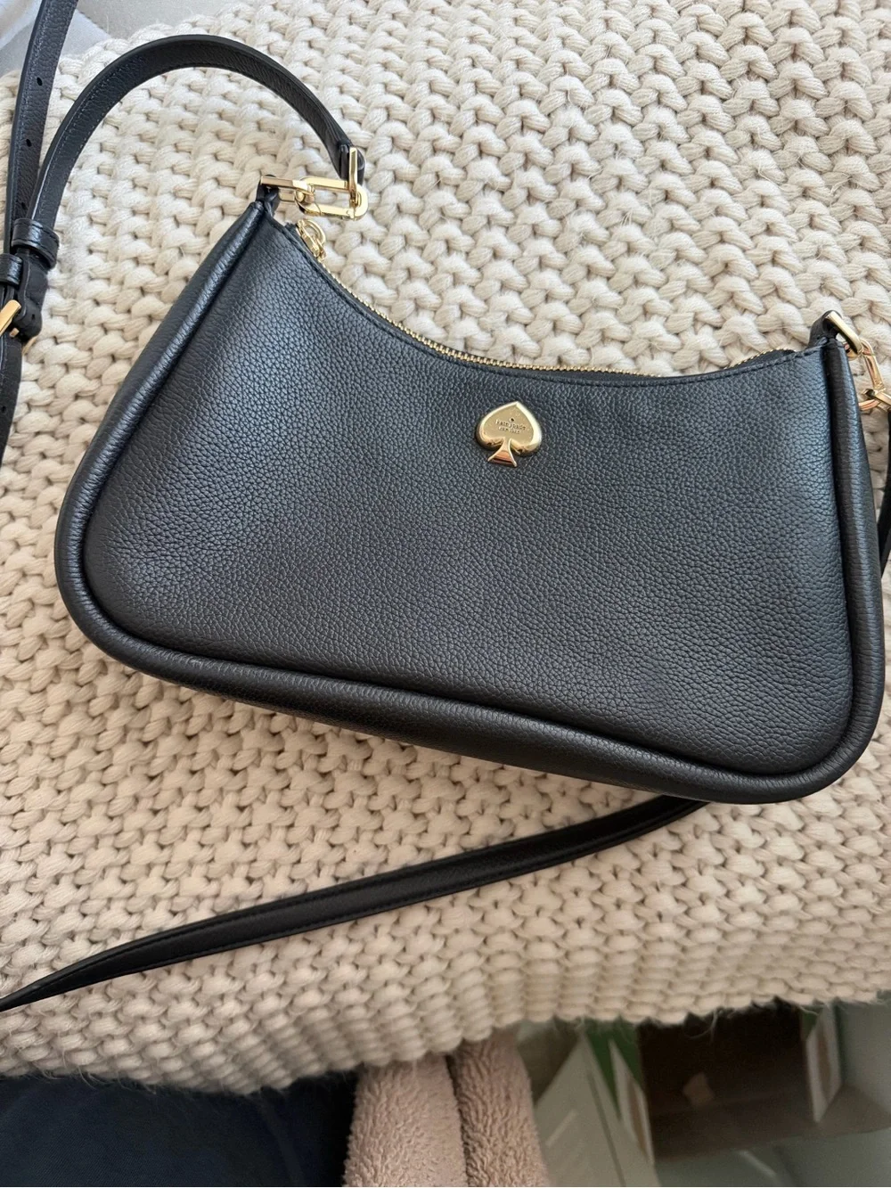 kate spade Black Crossbody Bag with Gold Accents